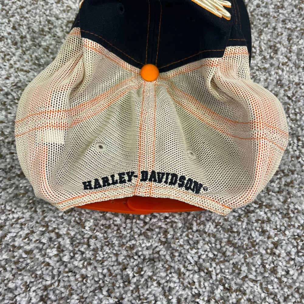 Harley-Davidson Screamin Eagle Trucker Hat Black Mesh Snapback Cap Mens - Picture 3 of 4
